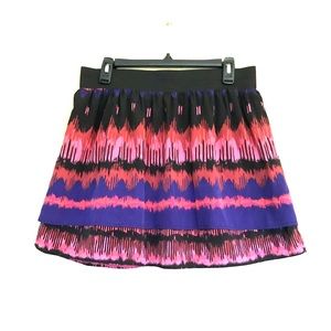 Lauren Conrad Tie Dye Layered Mini Skirt Zipper